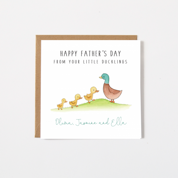 Personalised Father's Day Card - Duck and Ducklings