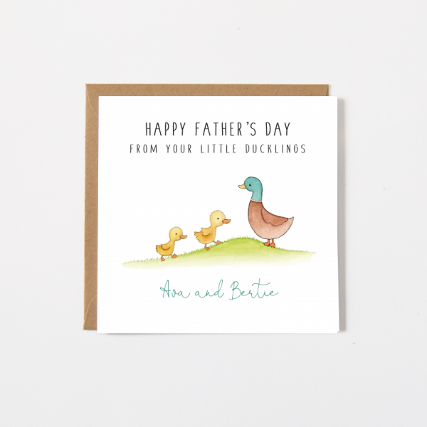 Personalised Father's Day Card - Duck and Ducklings