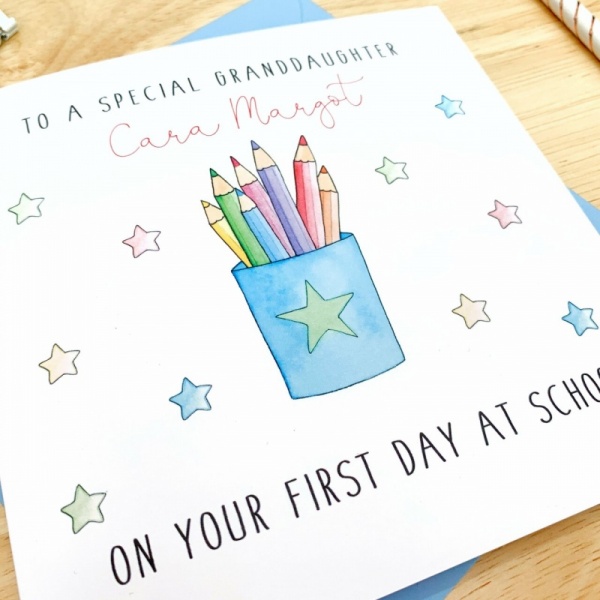 Personalised Good Luck on your 1st Day at School Card
