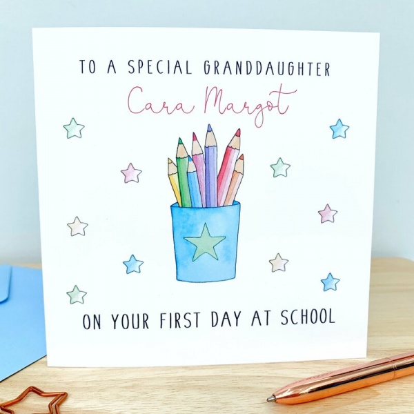 Personalised Good Luck on your 1st Day at School Card