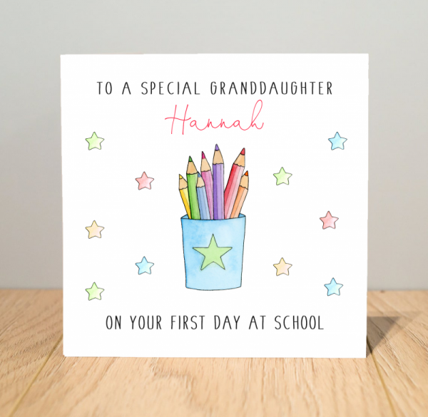 Personalised Good Luck on your 1st Day at School Card