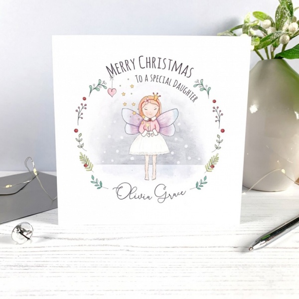 Personalised Girls Christmas Card - Fairy Christmas cards