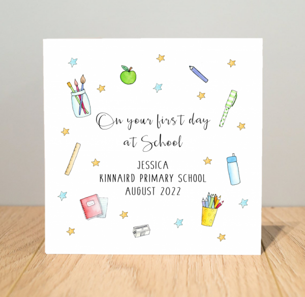 Personalised Good Luck on your First Day at School Card