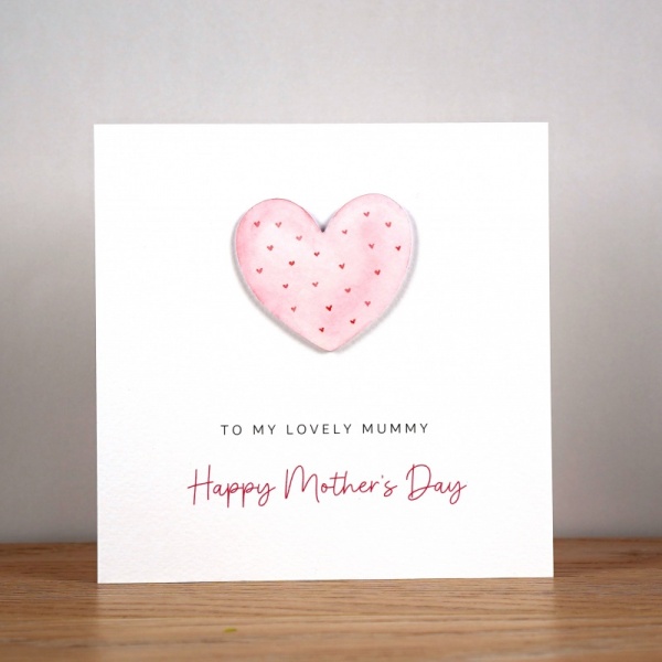 Personalised Mother's Day card - Watercolour Heart