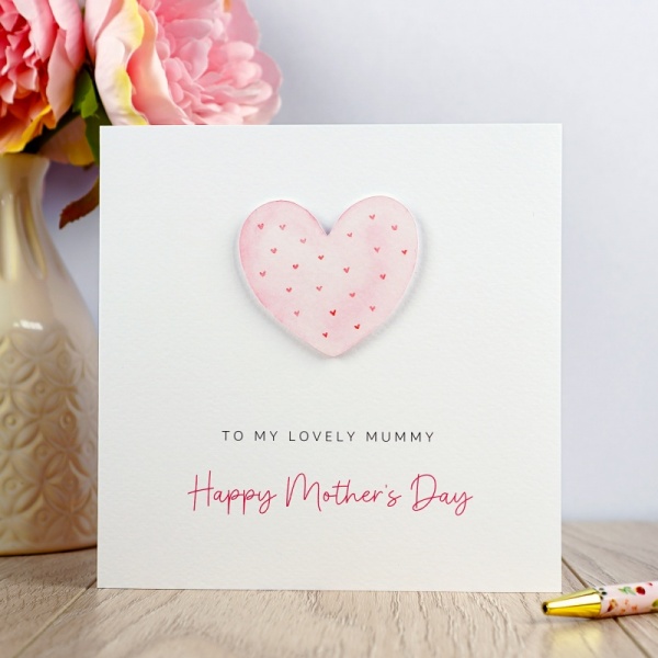 Personalised Mother's Day card - Watercolour Heart