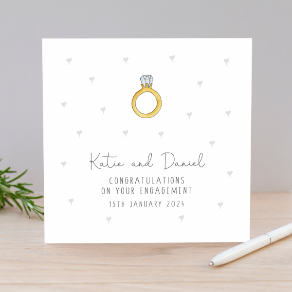 Personalised Engagement Card - Hearts