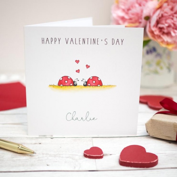 Personalised Valentine's Day Card - Ladybirds