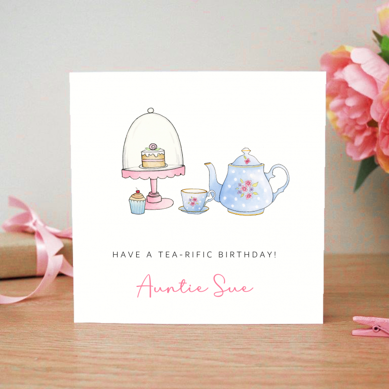 Personalised Afternoon Tea Birthday Card