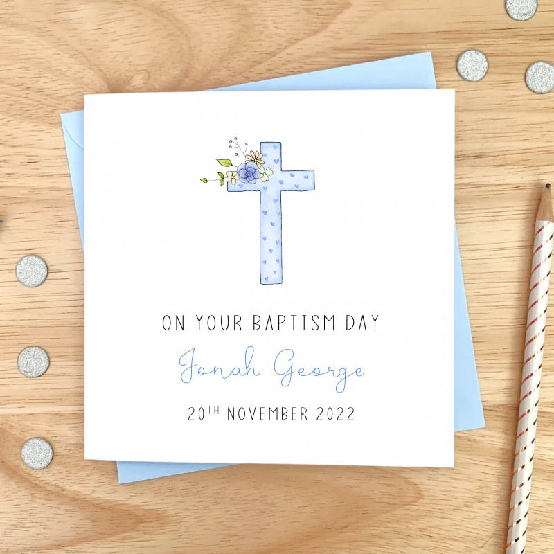 Personalised Boys Baptism Card