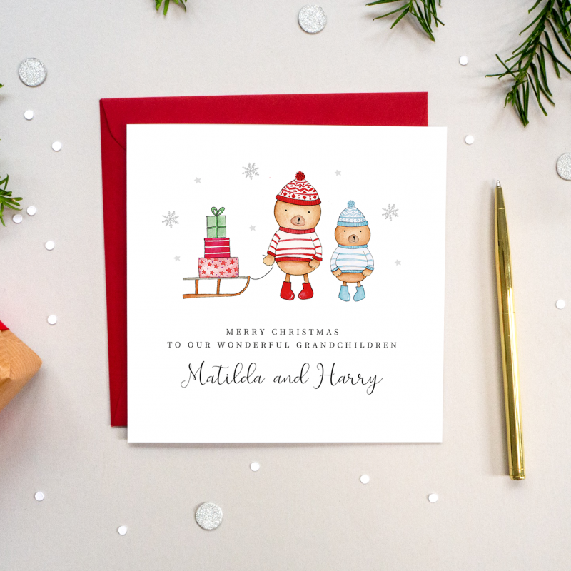 Personalised Grandchildren Christmas Card