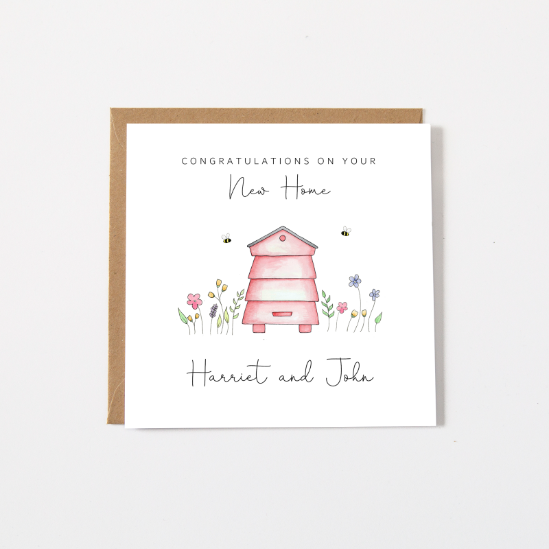 Personalised New Home Cards - Bee Hive New House