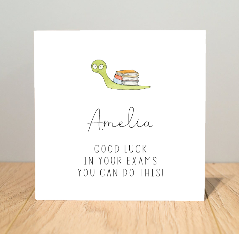 Book Worm Good Luck Card