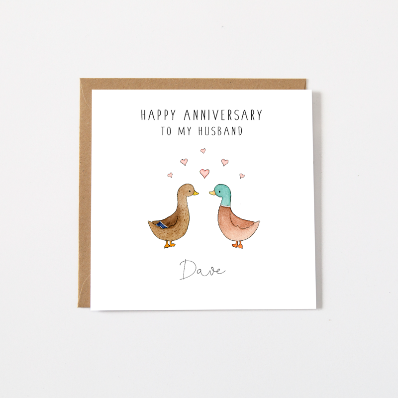 Personalised Ducks Anniversary Card