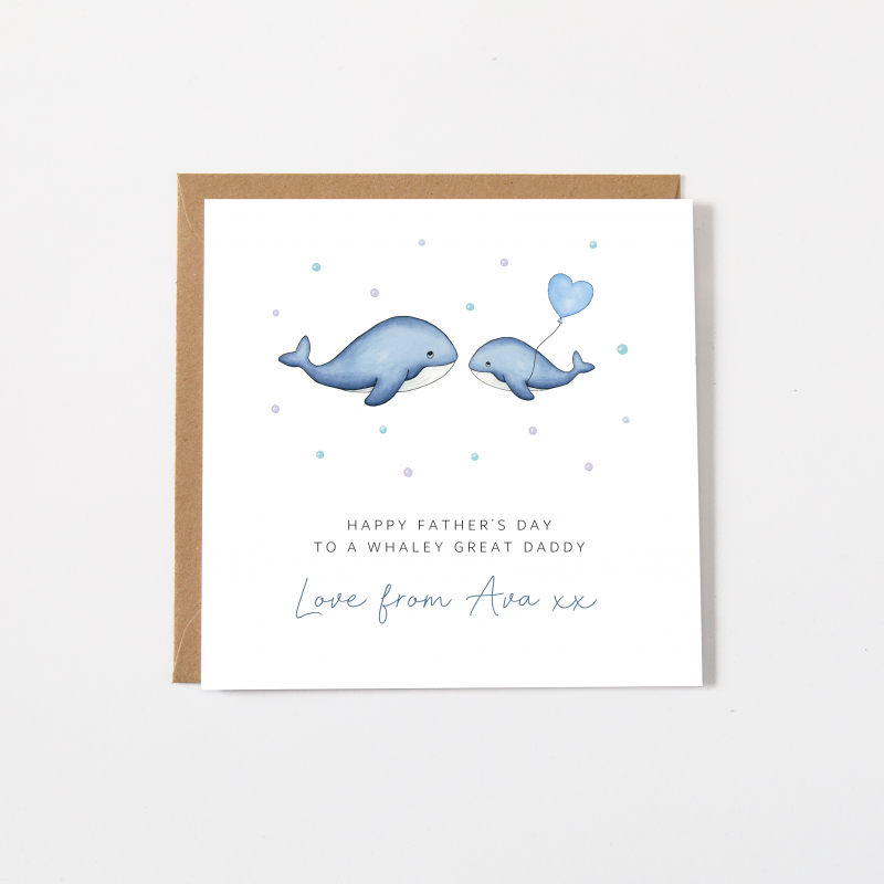 Personalised Father's Day Card - Whales
