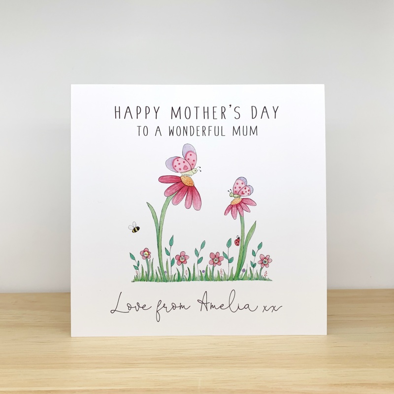 Personalised Mother's Day Card - Mummy and Baby Butterflies