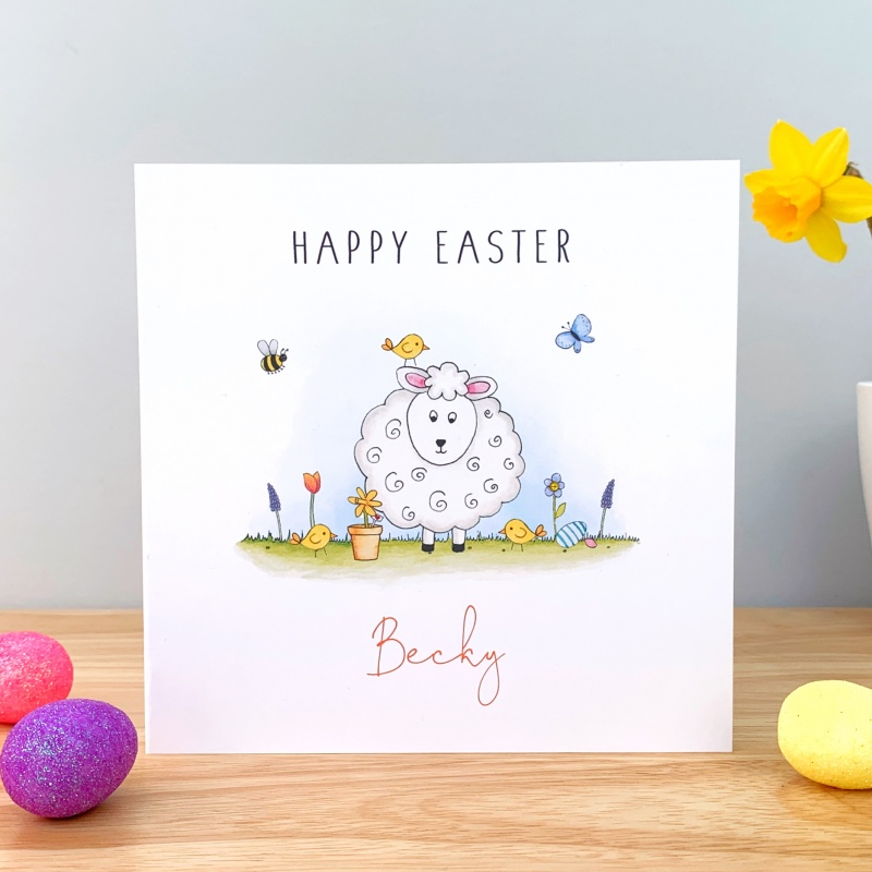 Personalised Easter Card - Lamb