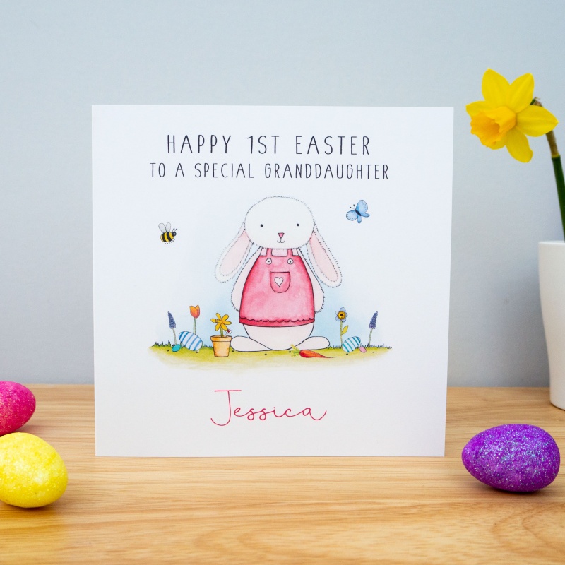 Personalised Girls 1st Easter Card - Daughter, Granddaughter, Niece, Goddaughter, First