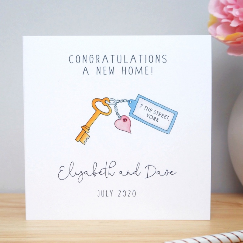 Personalised New Home Card - Home with address