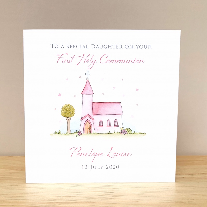 Personalised First Holy Communion Card for a girl