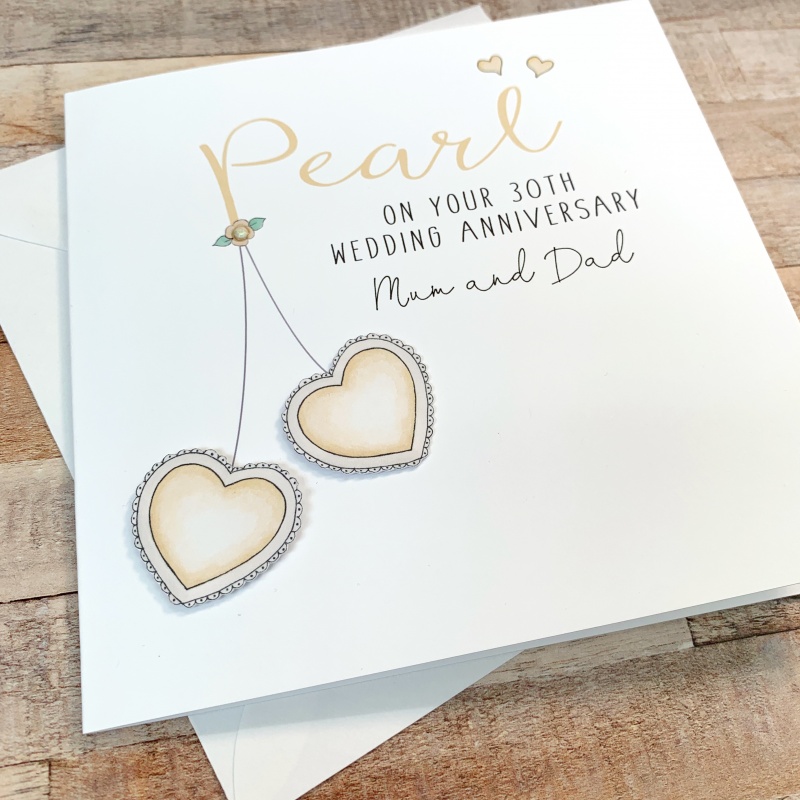 Personalised pearl Wedding Anniversary Card - Just For Cards Greetings ...