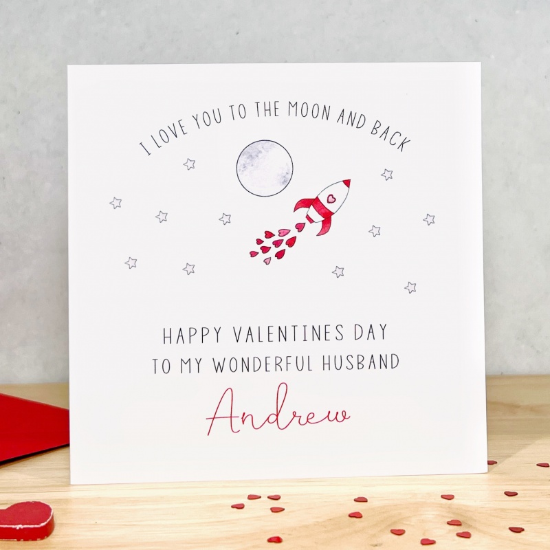 Valentines Day Card - Love you to the moon and back