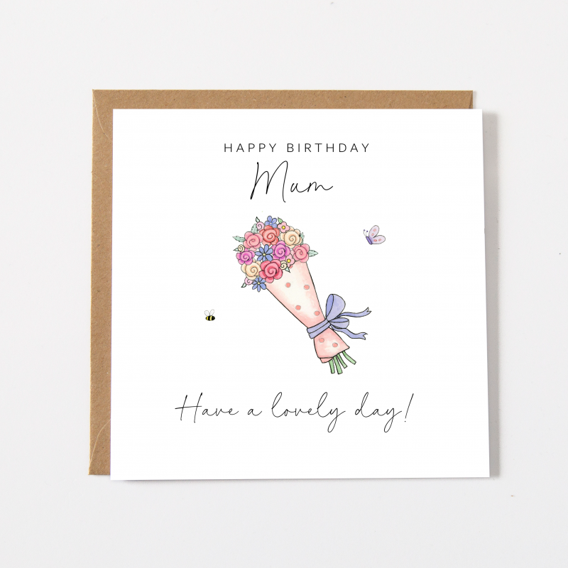 Personalised Birthday Card - Flowers bouquet