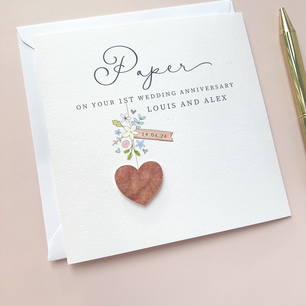 Personalised Paper Wedding Anniversary Card 1st Anniversary Cards ...