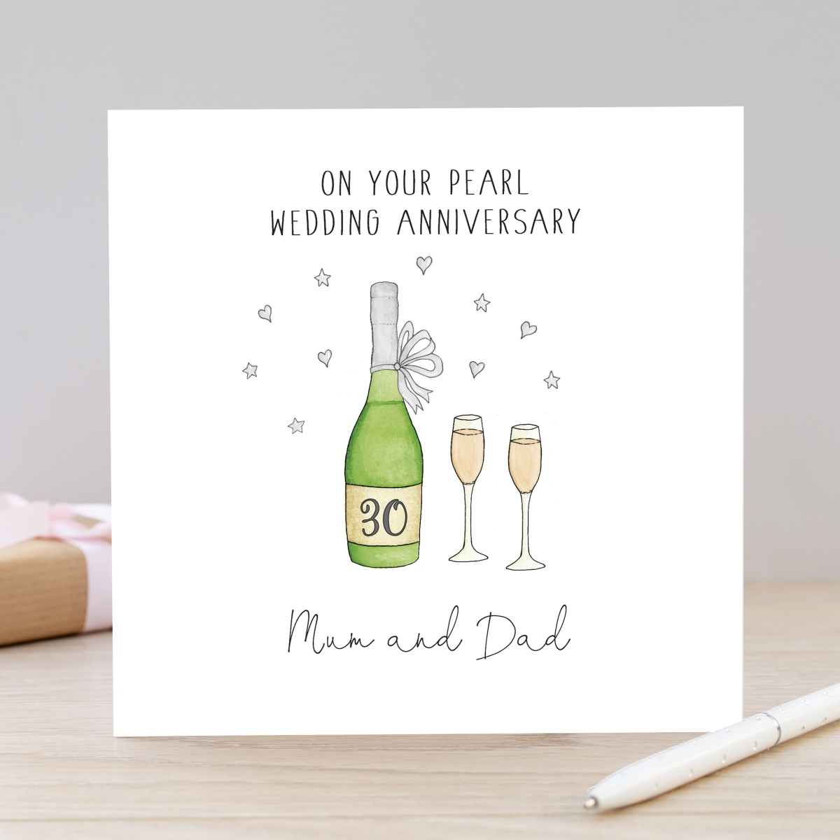 Personalised Pearl Wedding Anniversary Card 30th Anniversary