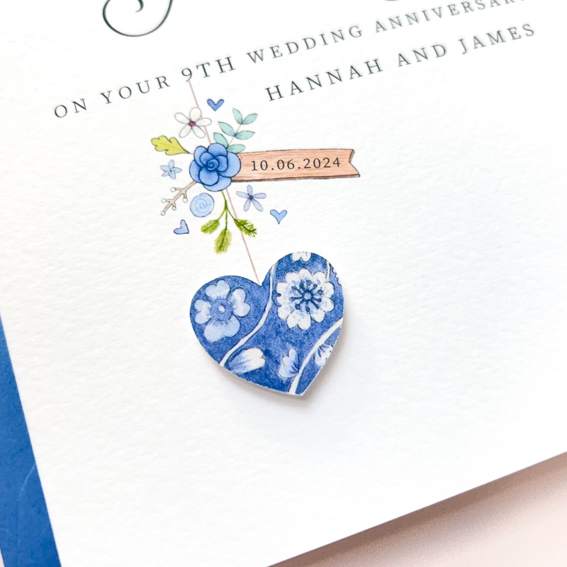 Personalised 9th Wedding Anniversary Card - Pottery Anniversary Card