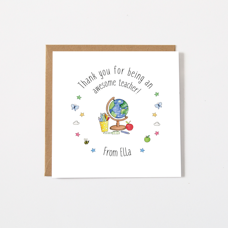 Personalised Teacher Thank You Card - Teaching Assistant - Teacher