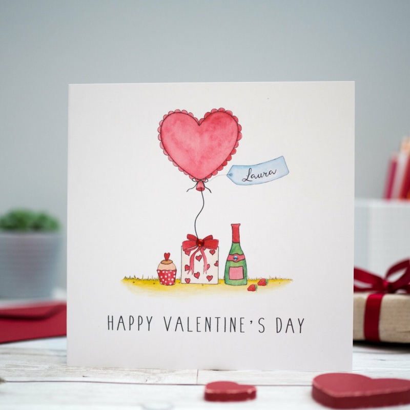 Personalised Valentine's Day Card - Balloon