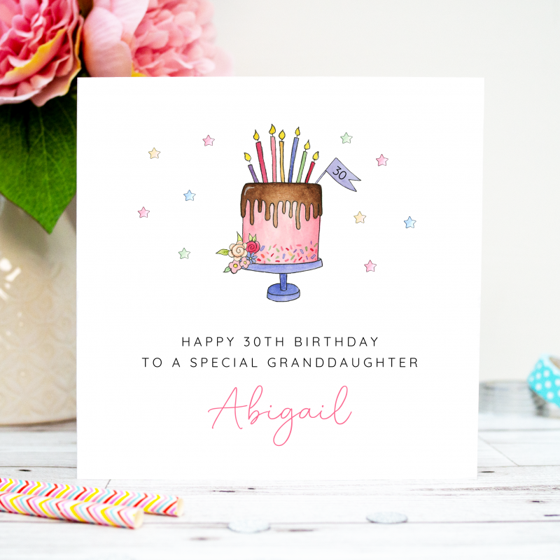 Personalised Birthday Card - Cake with candles