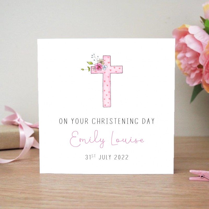Personalised Girls Christening Card