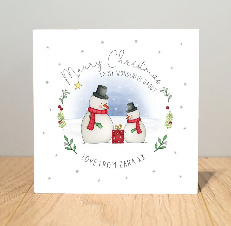 Personalised Christmas card - Snowman Daddy, Dad