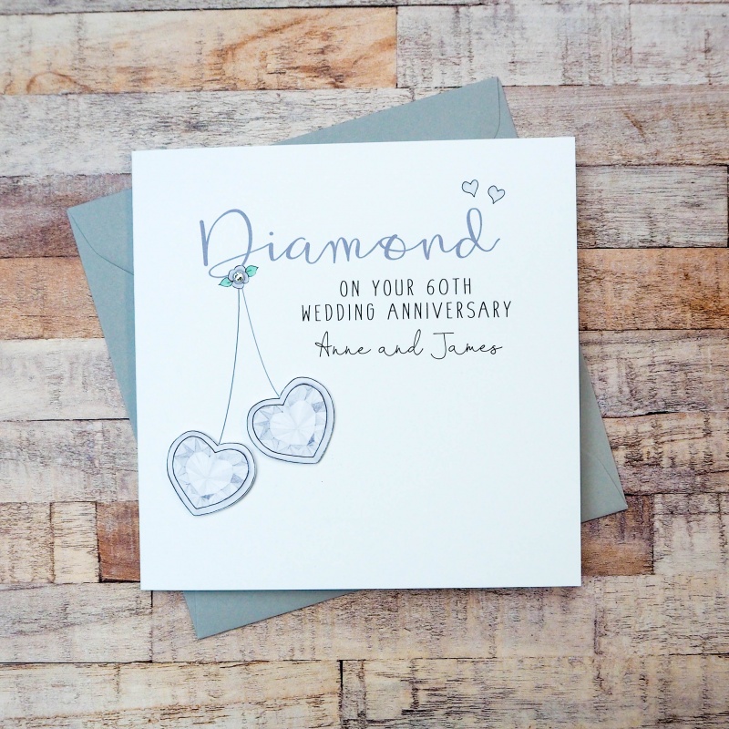 Personalised Diamond Wedding Anniversary Card