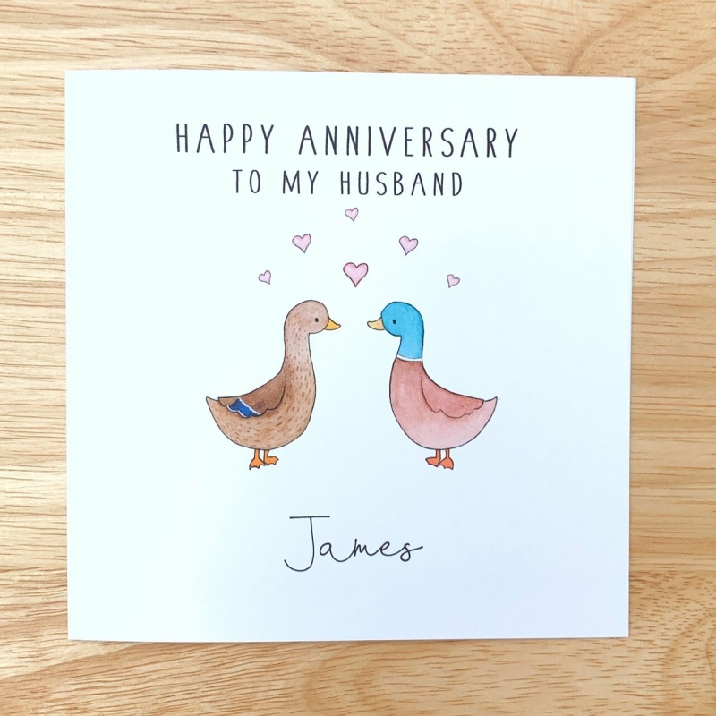 Personalised Ducks Anniversary Card