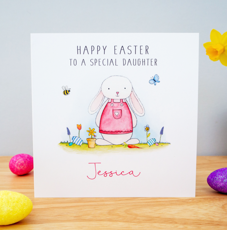 Personalised Girls Easter Card - Daughter, Granddaughter, Niece, Goddaughter