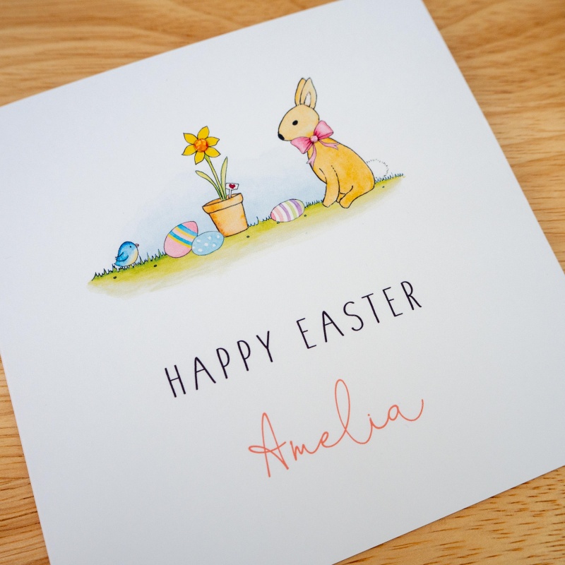 Personalised Easter Card - Girls Easter Card