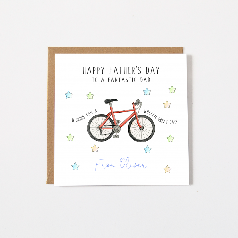 Personalised Father's Day Card - Cycling Bike