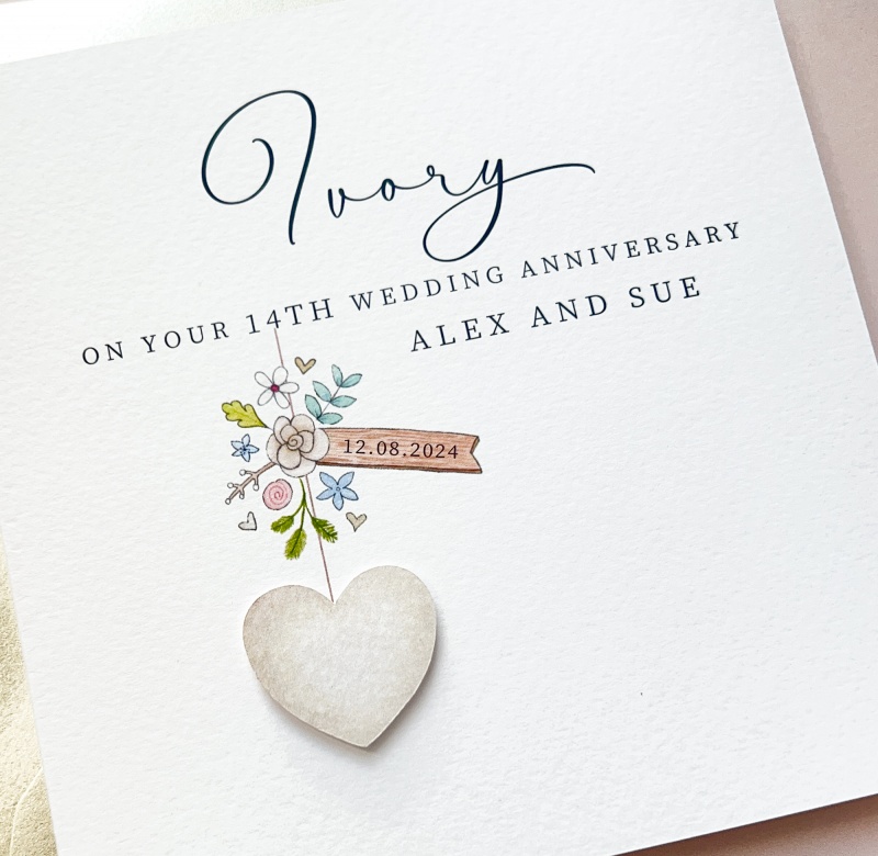 Personalised Ivory Wedding Anniversary Card 1st Anniversary Cards ...