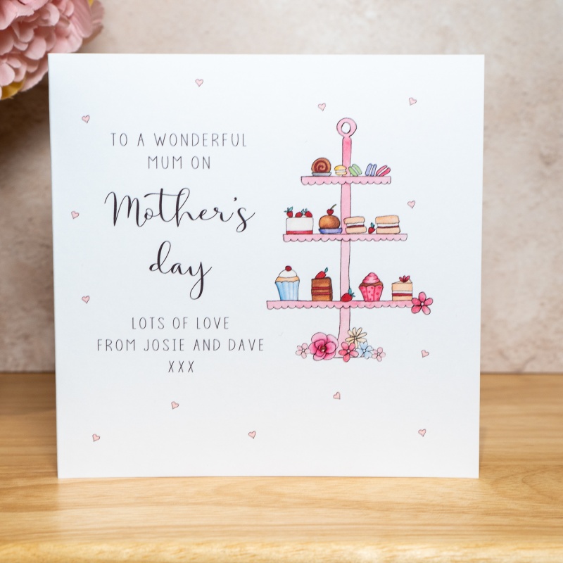 Personalised Mother's Day Card - Afternoon tea and cake