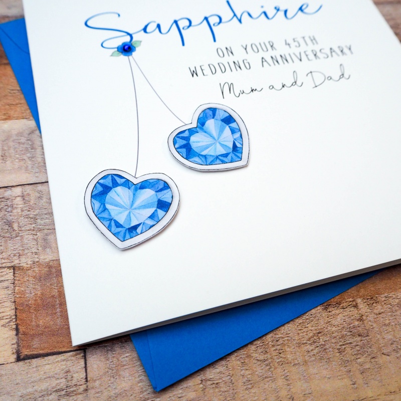 Personalised Sapphire Wedding Anniversary Card 45th or 65th - Just For ...