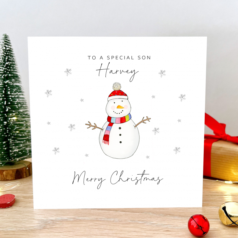 Personalised Snowman Christmas Card