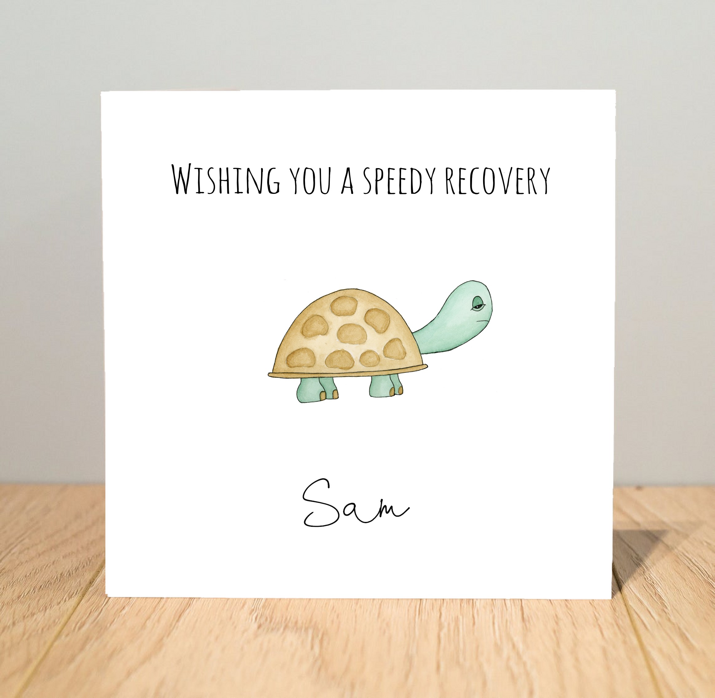 Personalised Get Well Soon Card - Tortoise
