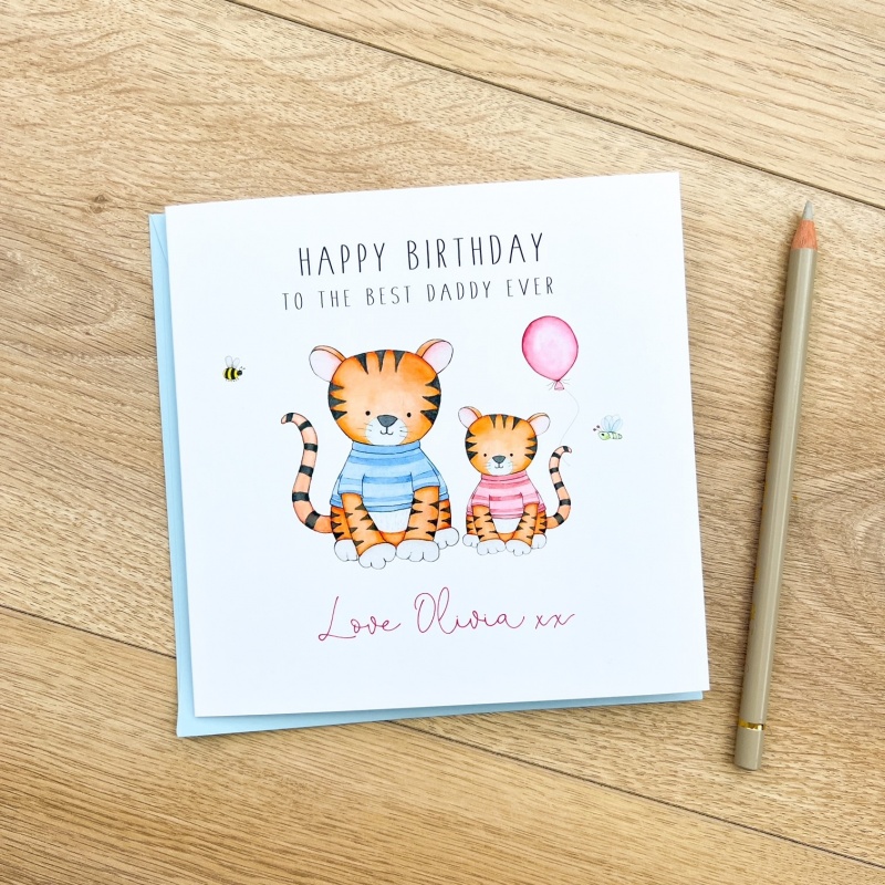 Daddy Birthday Card - Tiger