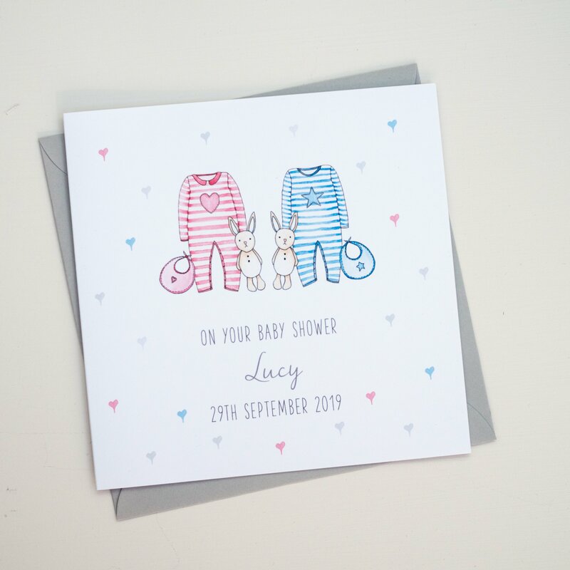 Personalised Twins Baby Shower Card - On your baby shower card
