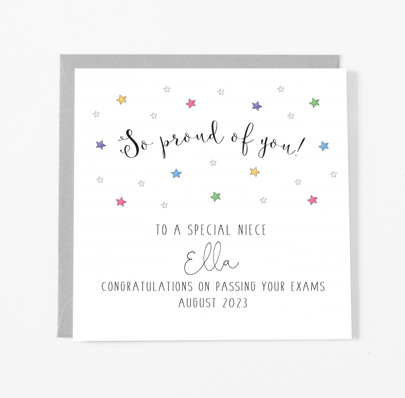 Personalised So Proud Of You Card - Well Done Card - Passed your Exams Card