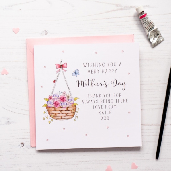 Personalised Mother's Day Card - Hanging Basket