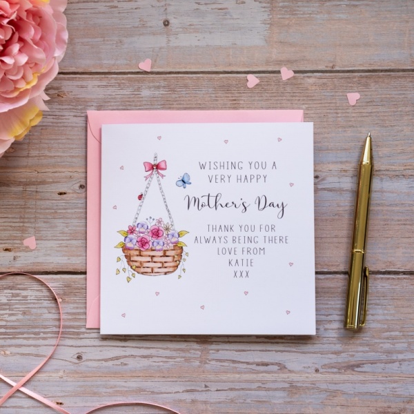 Personalised Mother's Day Card - Hanging Basket