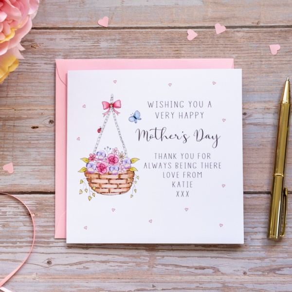 Personalised Mother's Day Card - Hanging Basket